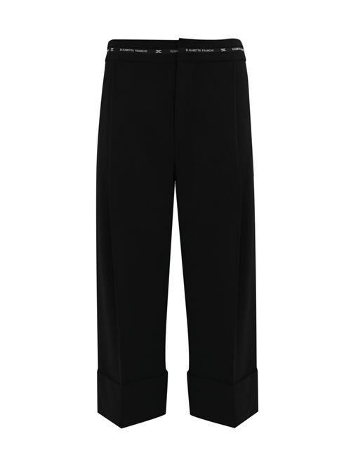 Bermuda in crepe leggero con nastro logo Elisabetta Franchi | PA11656E2110